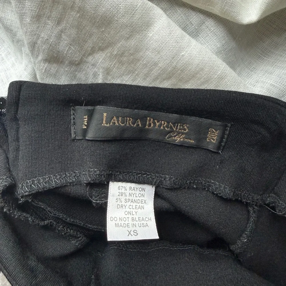 LAURA BYRNES‎ black pencil mod pinup retro knit midi length skirt
